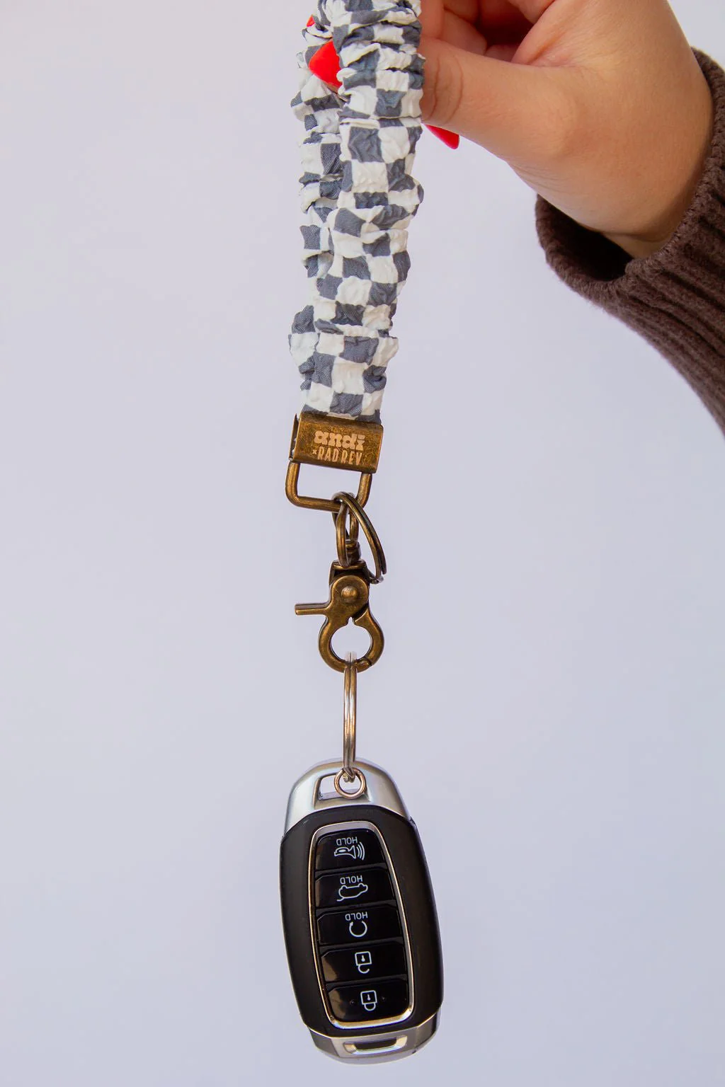 Andi x Rad Rev Grey Checkered Keychain - Image 5