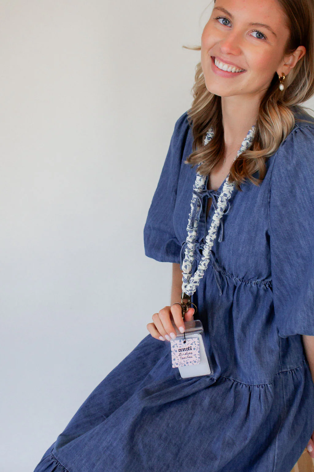 Blue Floral Lanyard - Image 3