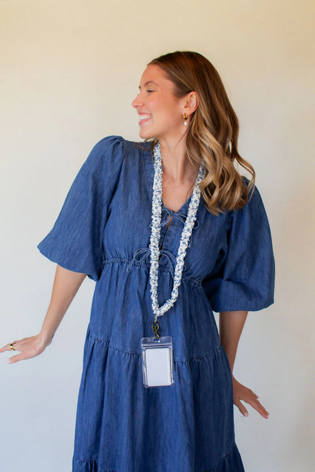 Blue Floral Lanyard - Image 4