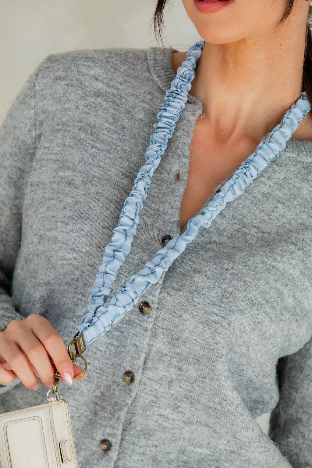 Blue Gingham Lanyard - Image 4