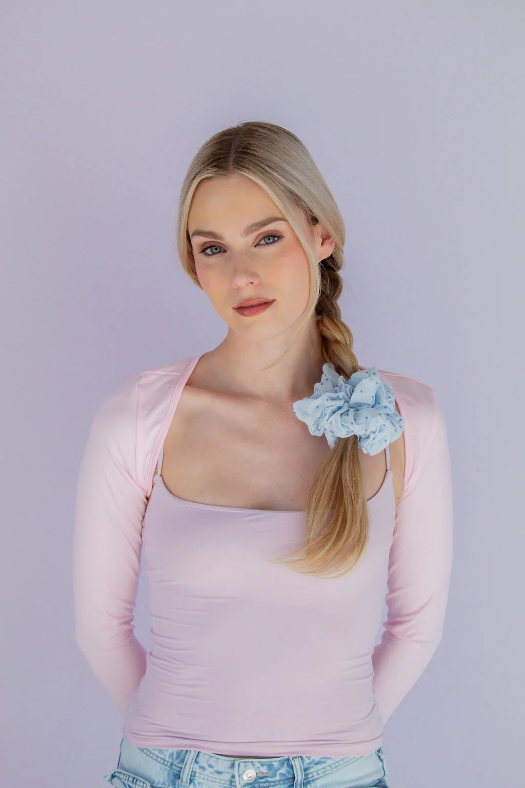 Blue Polka Dot Jumbo Scrunchie - Image 3