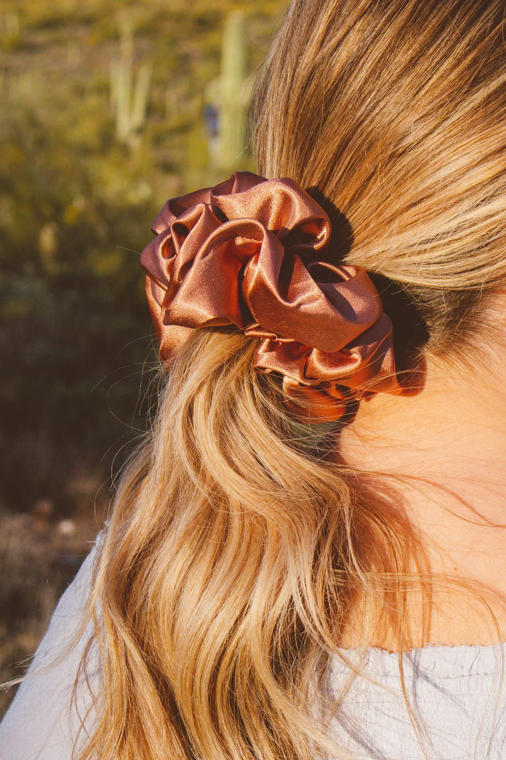 Clay Satin Jumbo Scrunchie - Image 3