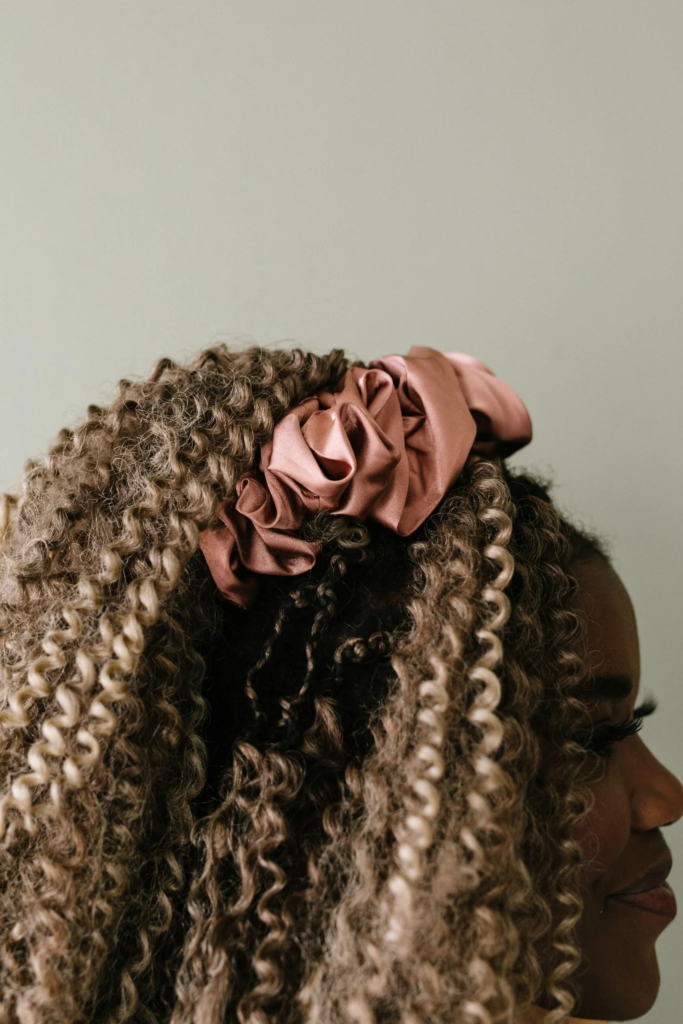 Clay Satin Jumbo Scrunchie - Image 4