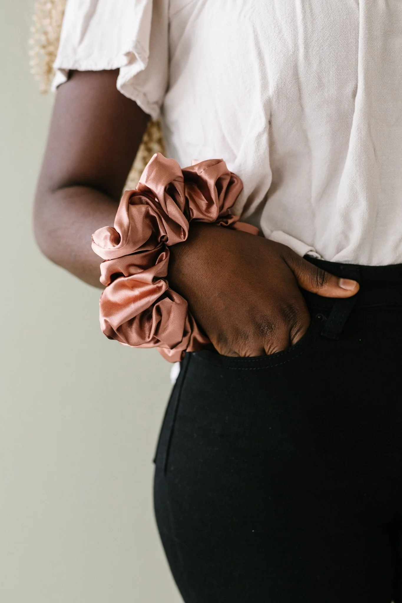 Clay Satin Jumbo Scrunchie - Image 5