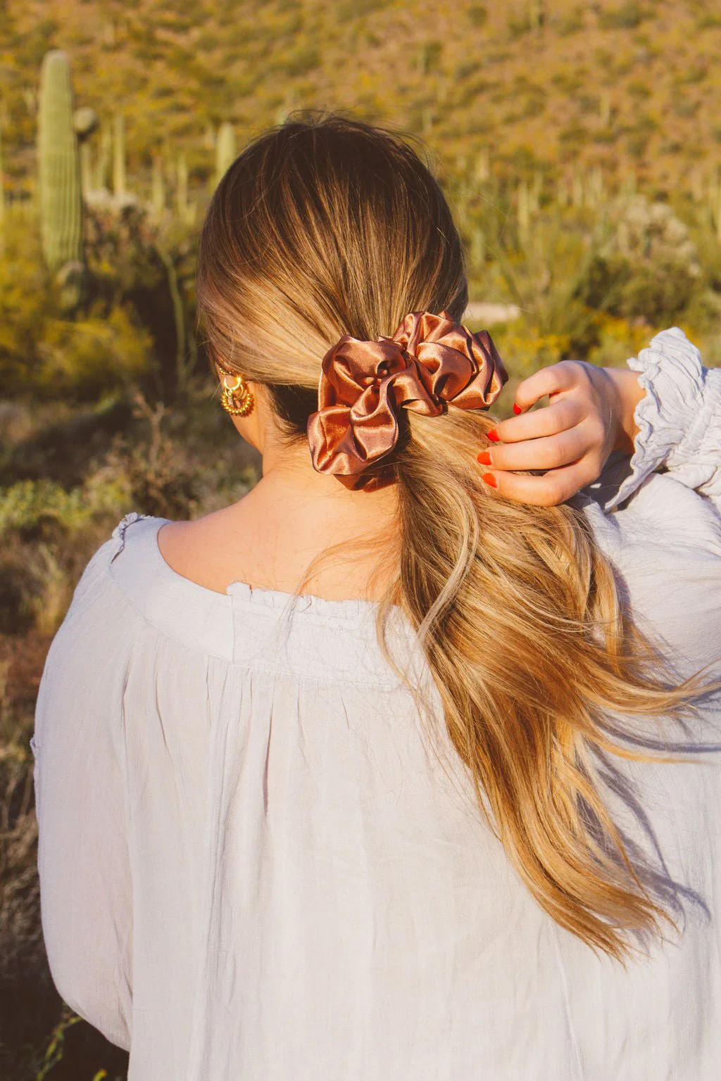 Clay Satin Jumbo Scrunchie - Image 6