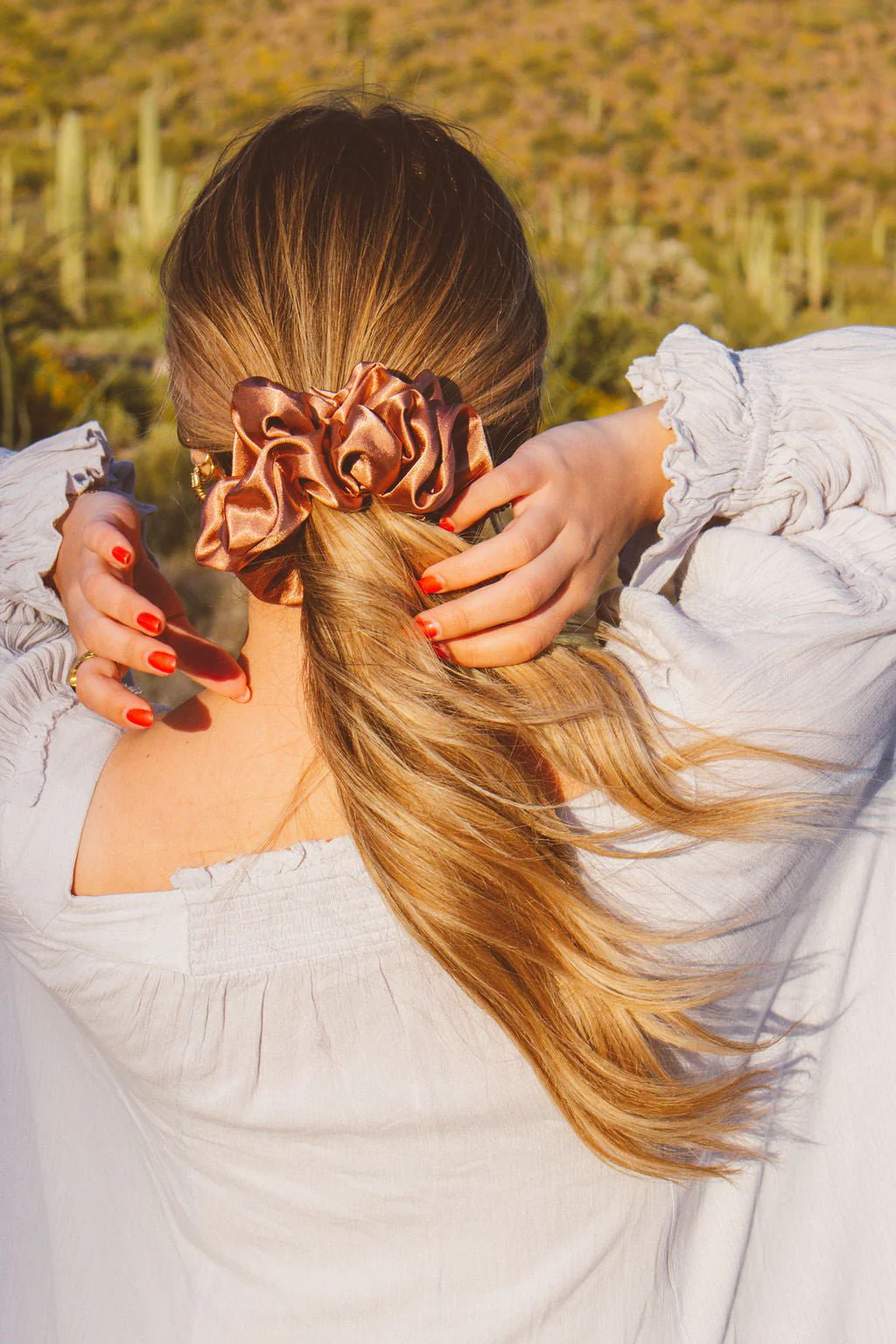 Clay Satin Jumbo Scrunchie - Image 7