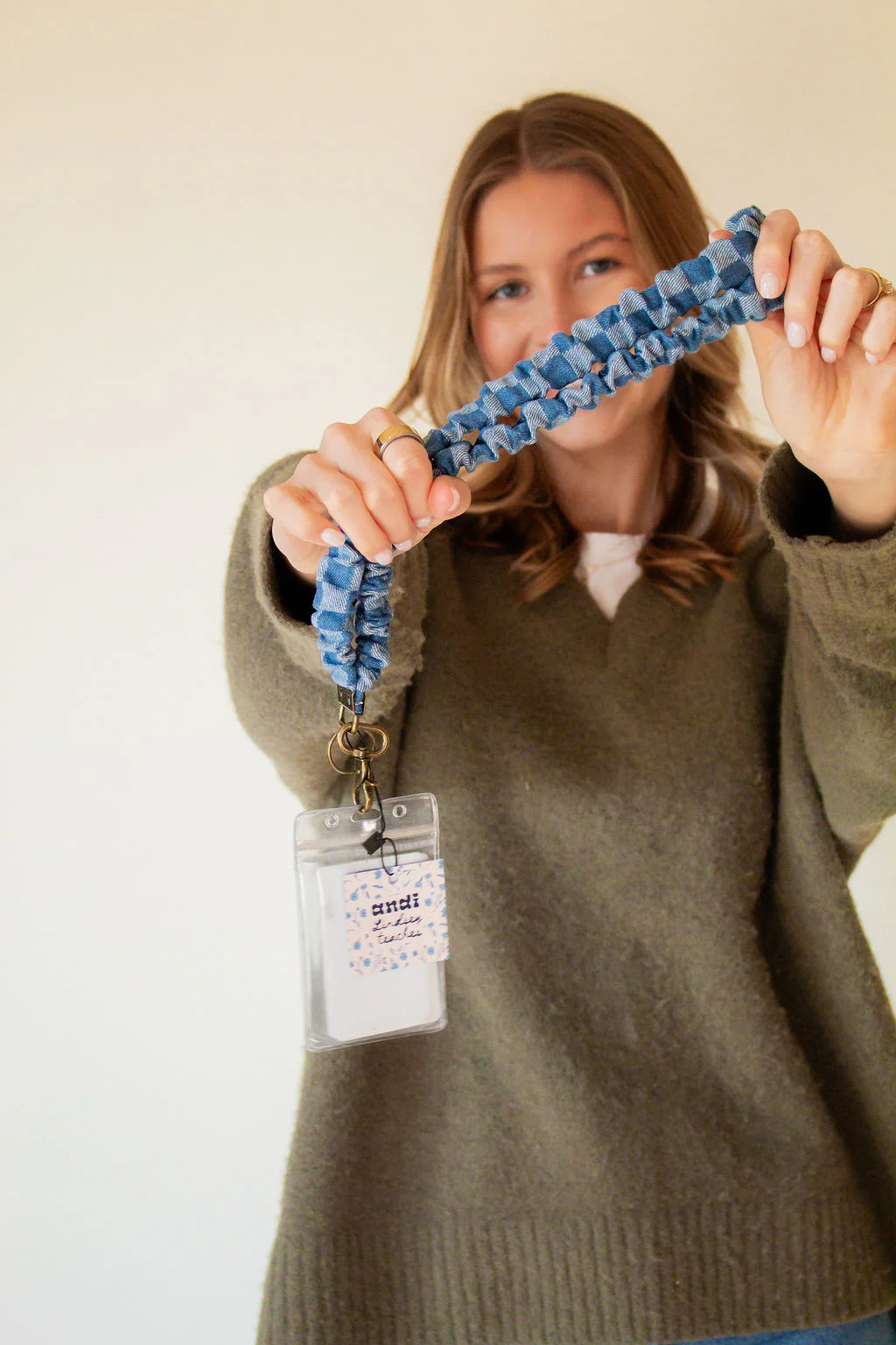 Denim Checked Lanyard - Image 5