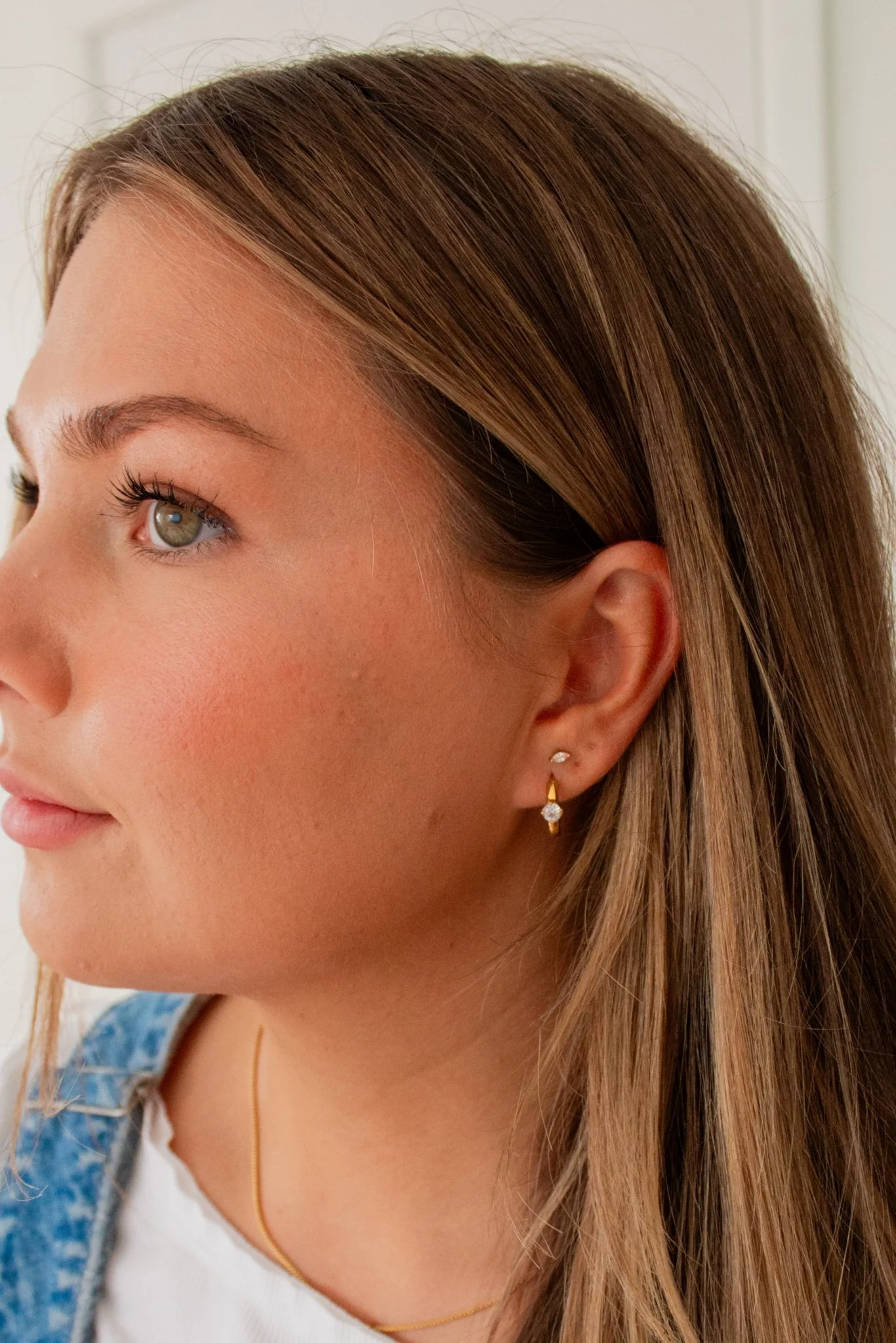 Diamond Ring Hoop Earrings - Image 3