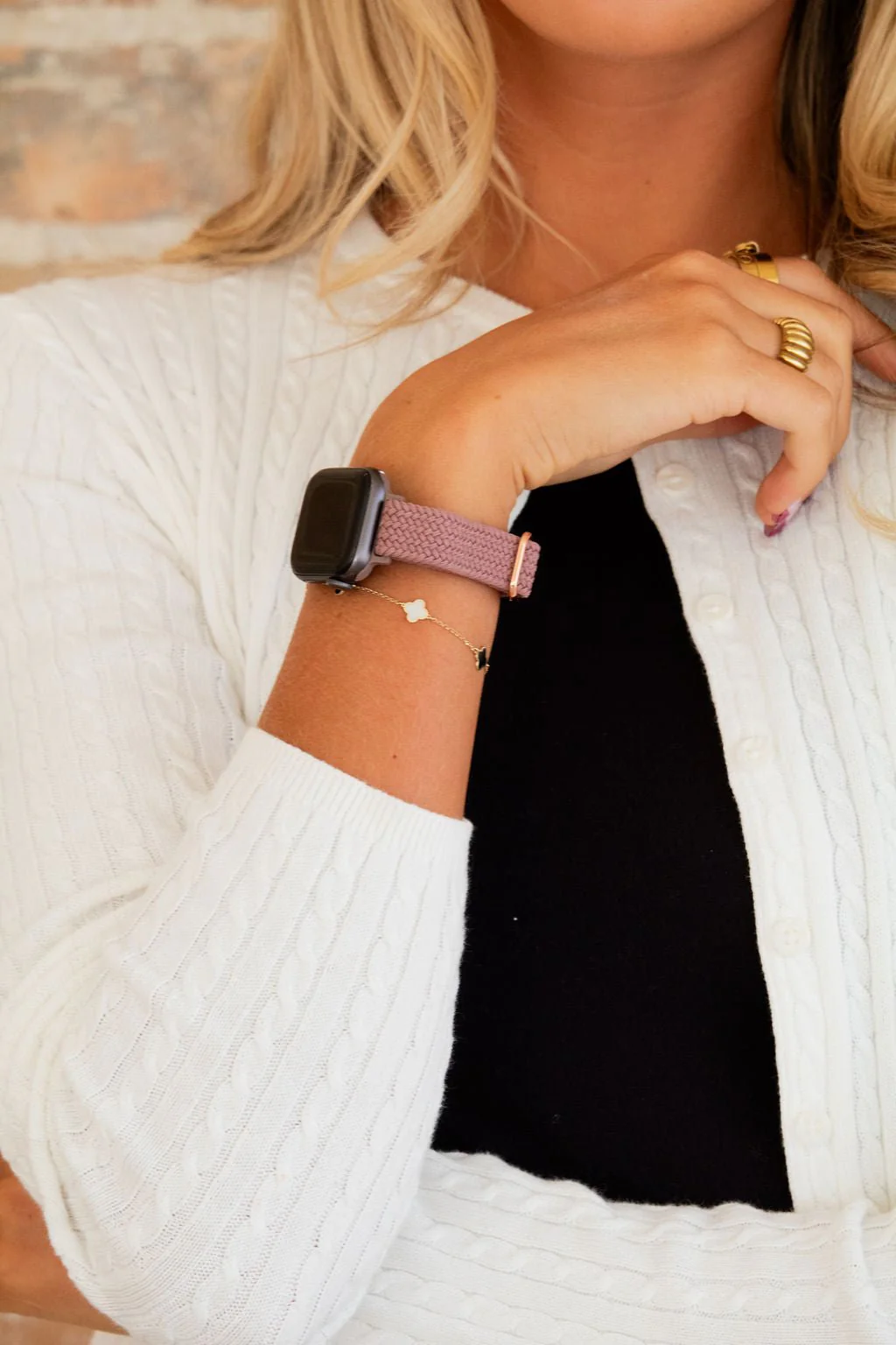 Dusty Purple Thin Weaved Watch Band - Image 3