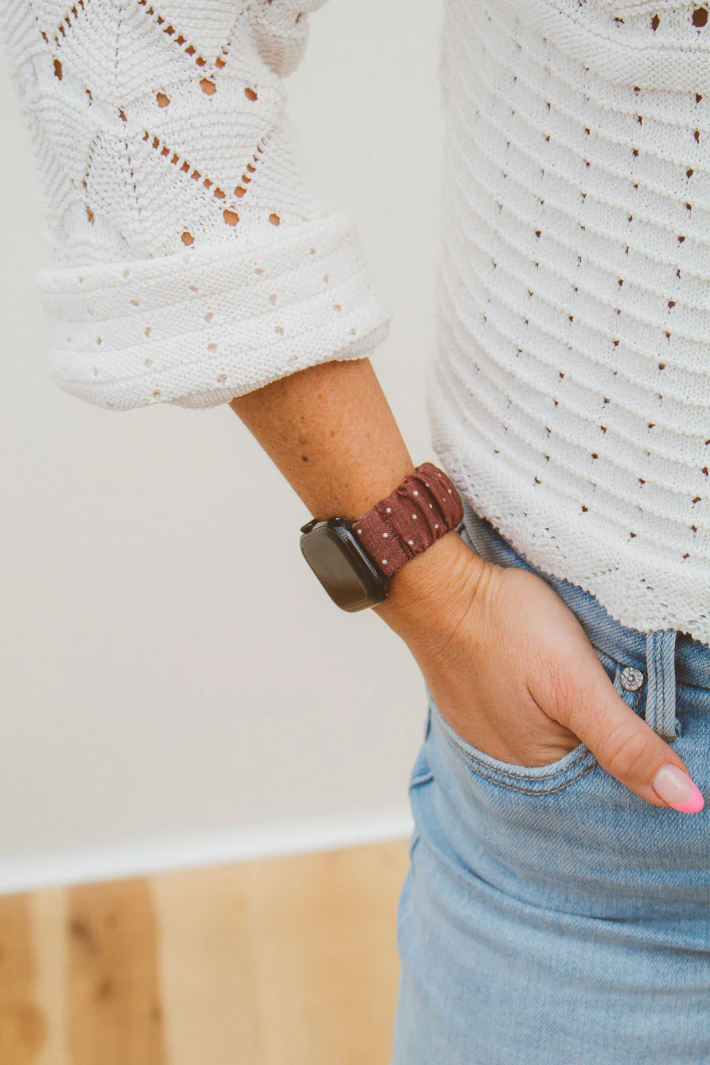 Flecked Mocha Scrunchie Watch Band - Image 3