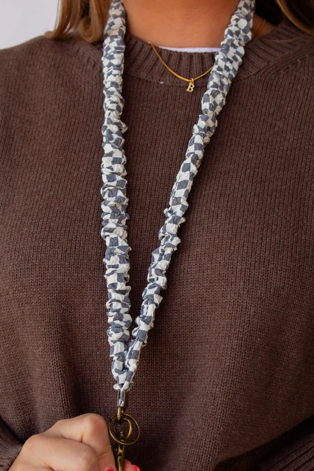 Andi x Rad Rev Grey Checkered Lanyard - Image 5