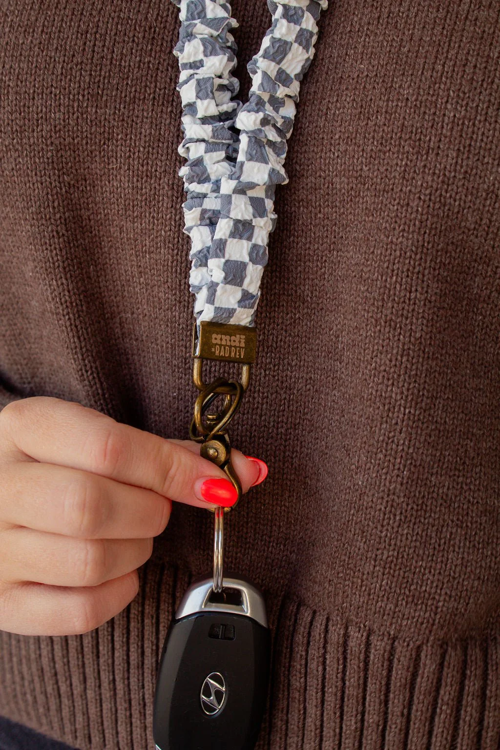 Andi x Rad Rev Grey Checkered Lanyard - Image 7