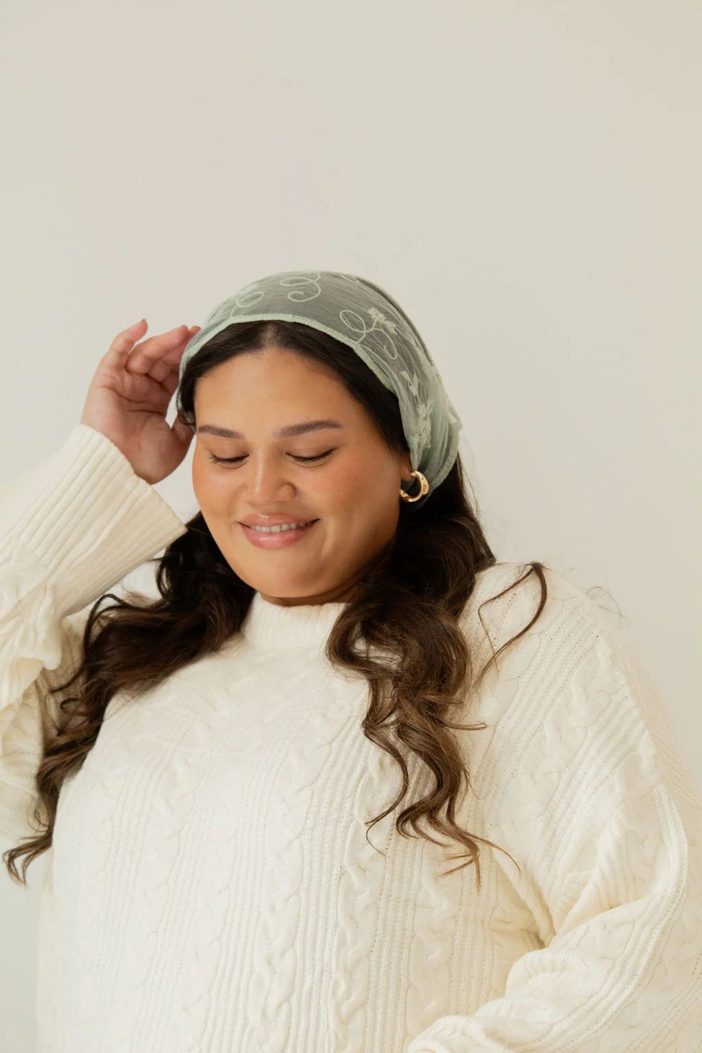 Jade Lace Hair Scarf - Image 6