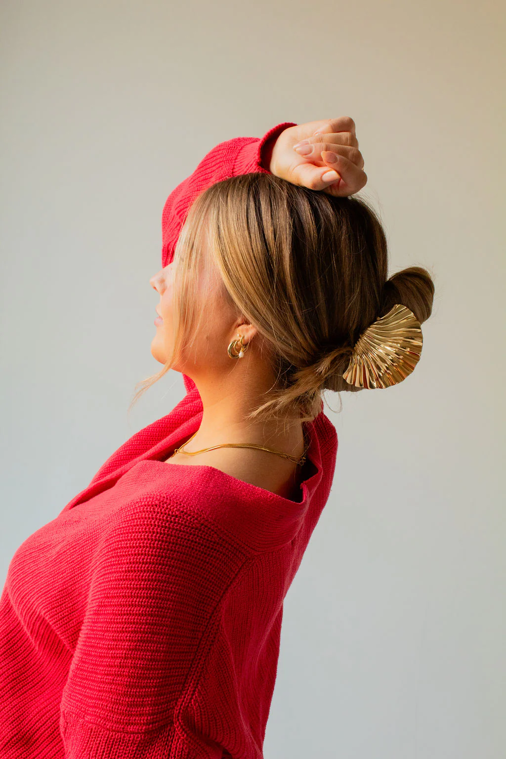 Large Gold Seashell Claw Clip