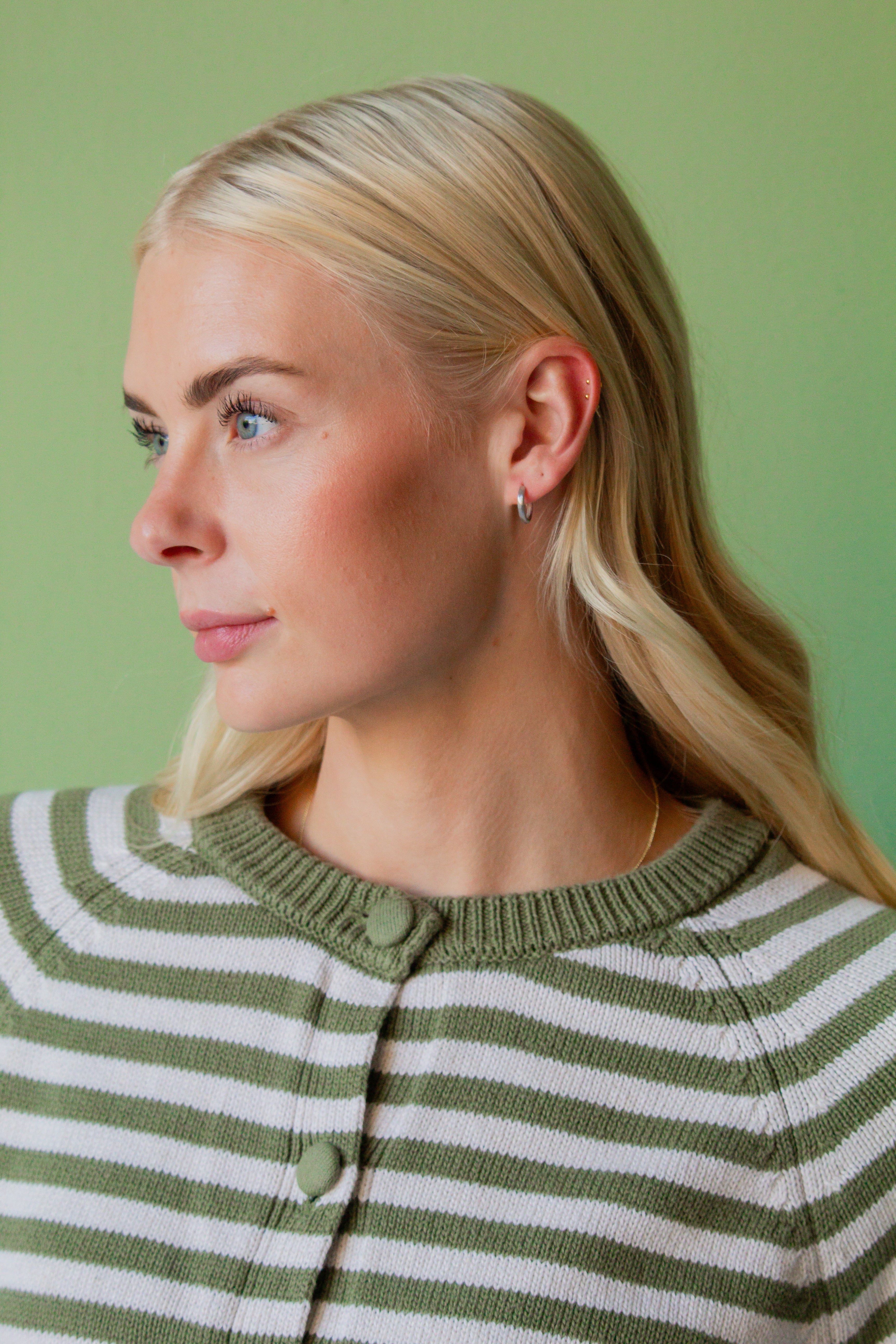 Matte Silver Hoops - Image 4