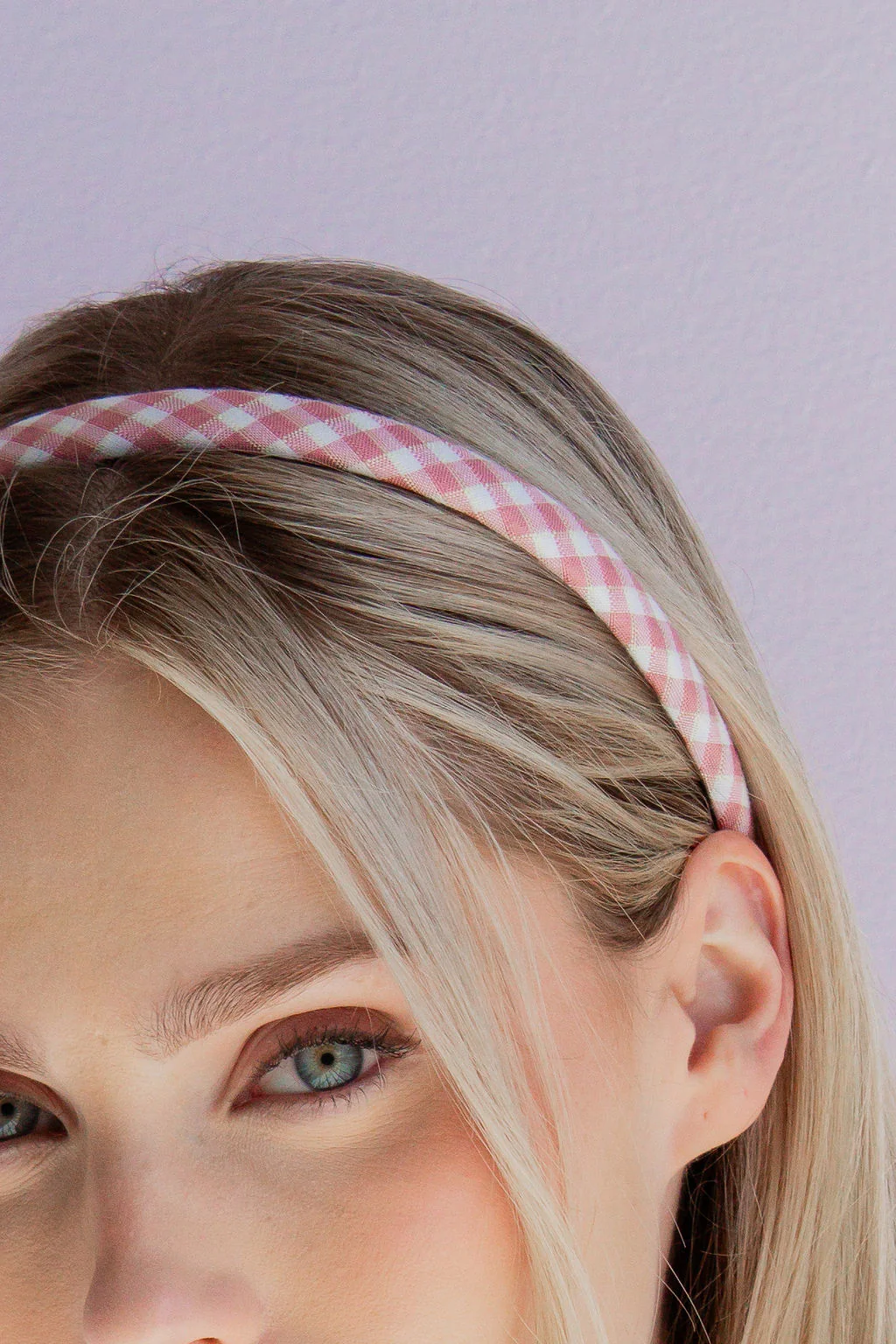 Mauve Checkered Headband