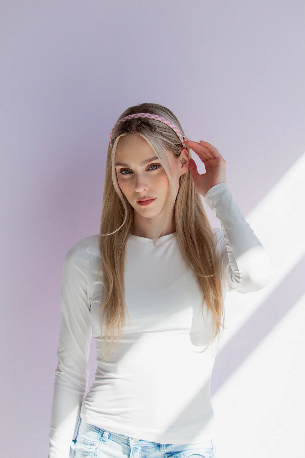 Mauve Checkered Headband - Image 3