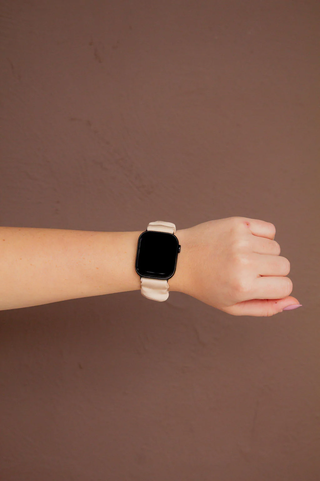 Oat Milk Luxe Scrunchie Band Compatible with Apple Watch - Image 3
