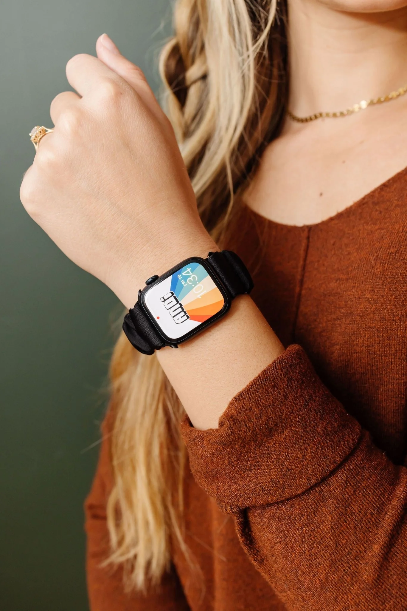 Onyx Luxe Scrunchie Band Compatible with Apple Watch - Image 5