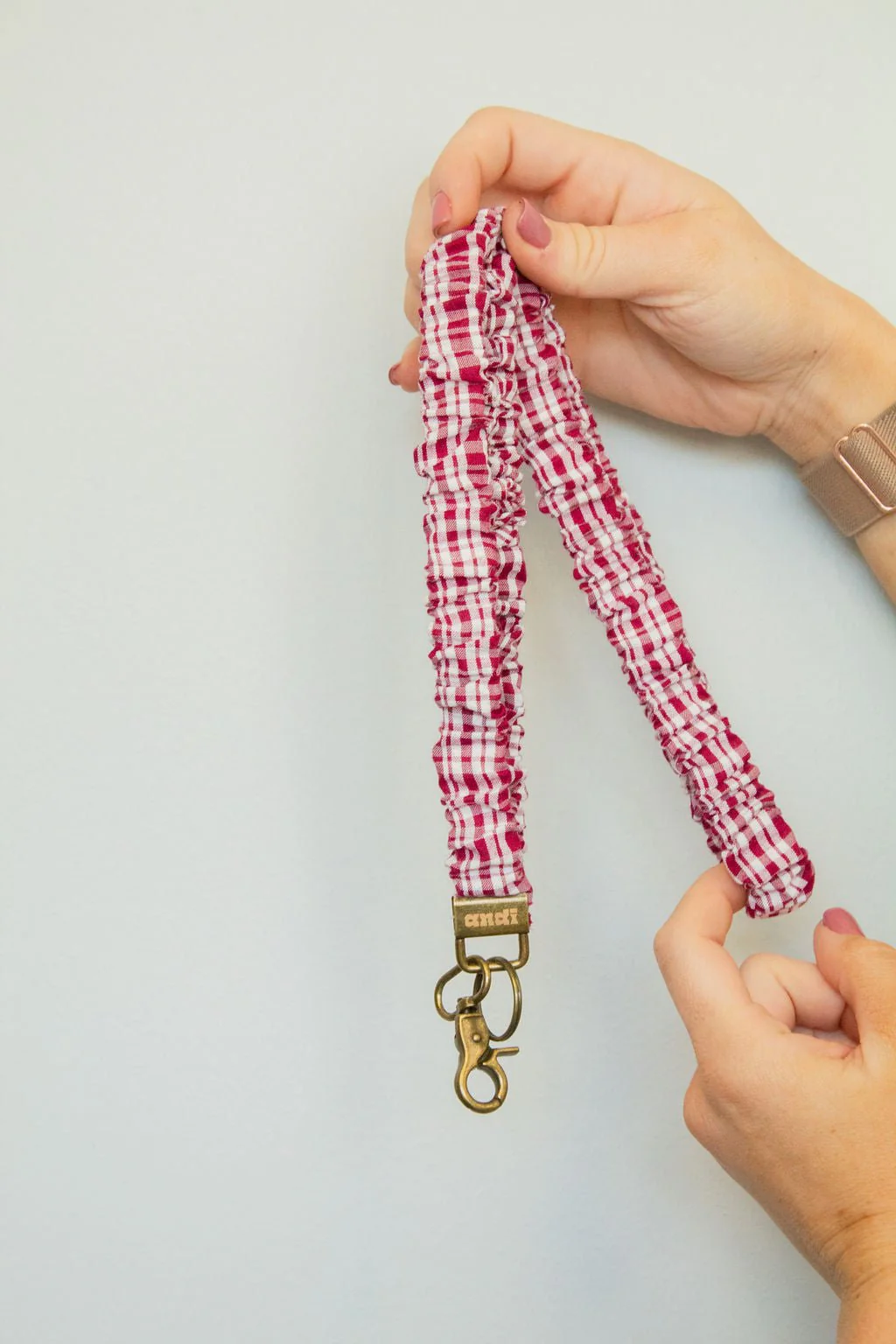 Maroon Checked Lanyard - Image 3