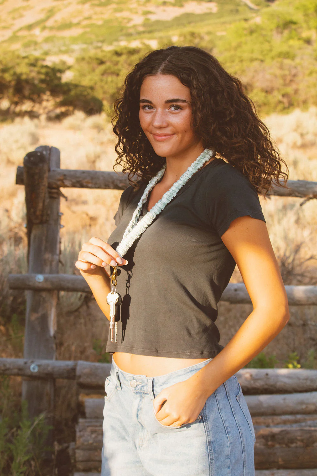 Sage Gingham Lanyard - Image 6