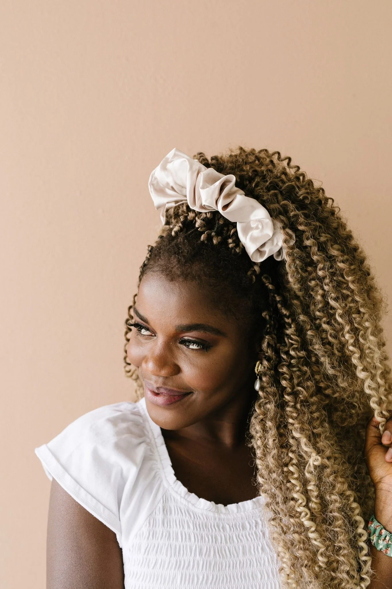 Latte Satin Jumbo Scrunchie - Image 7