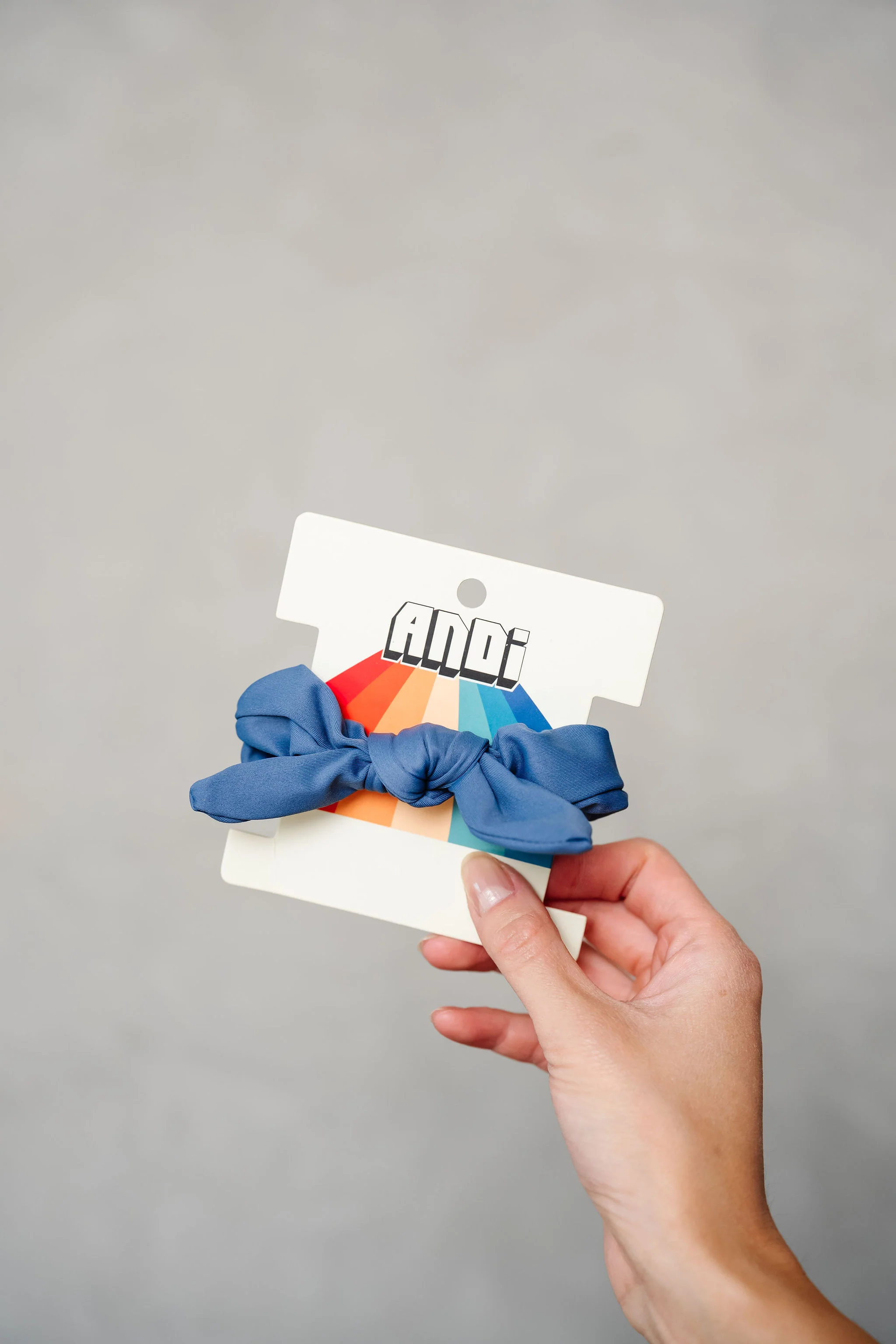 Steel Blue Athletic Bow Scrunchie - Image 3