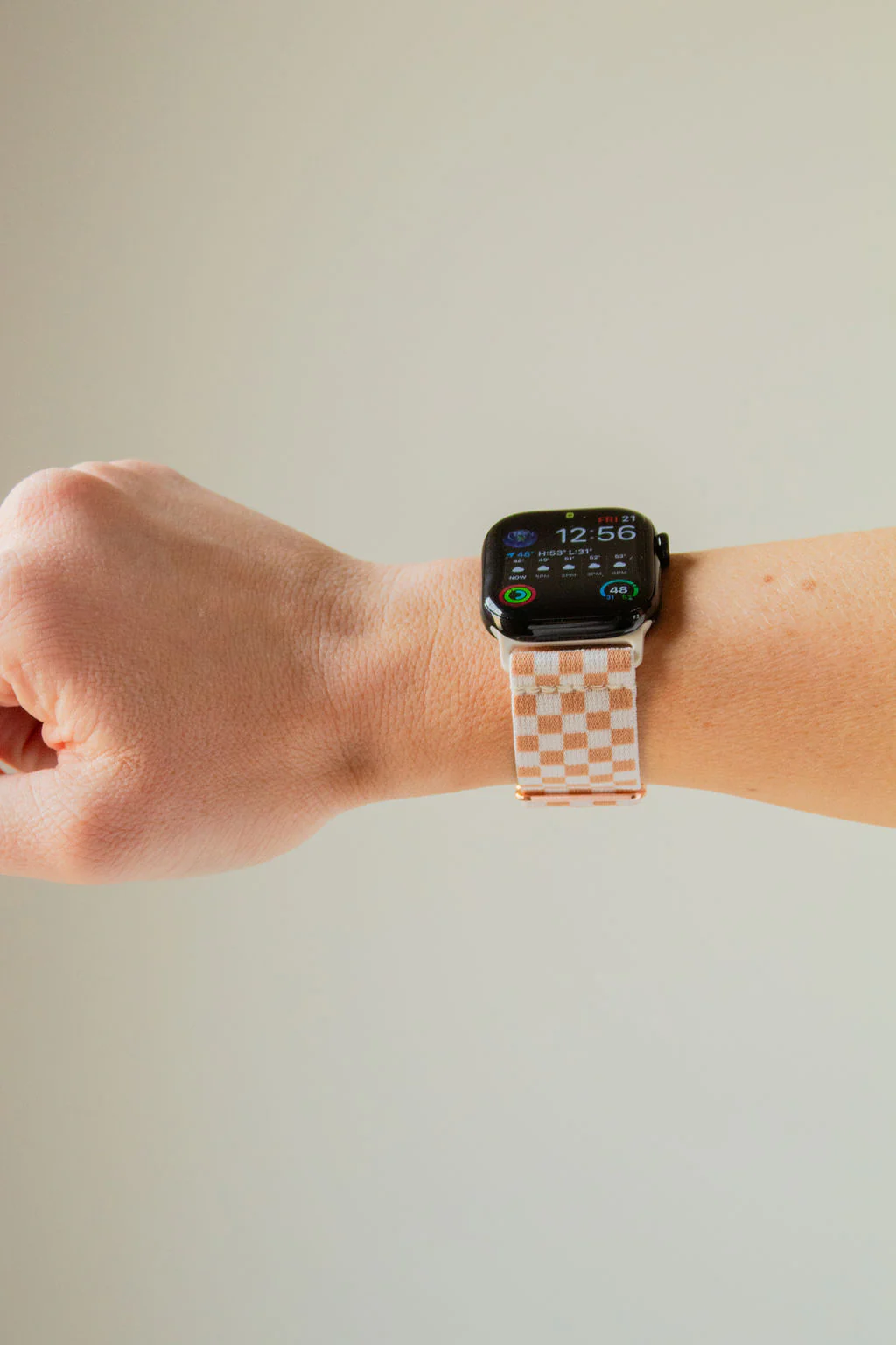 Tan Checkerboard Adjustable Elastic - Image 6