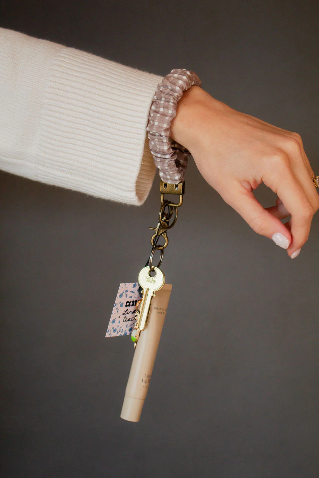 Tan Gingham Keychain - Image 4