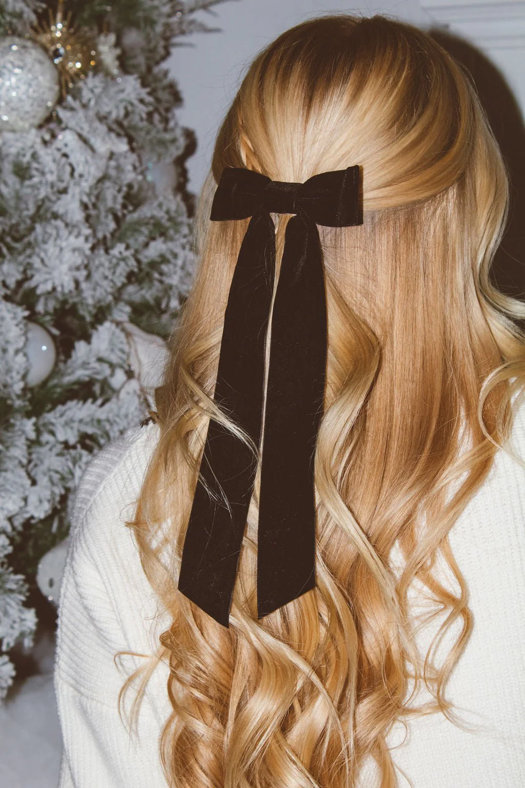 Velvet Long Bow Barrette - Image 3